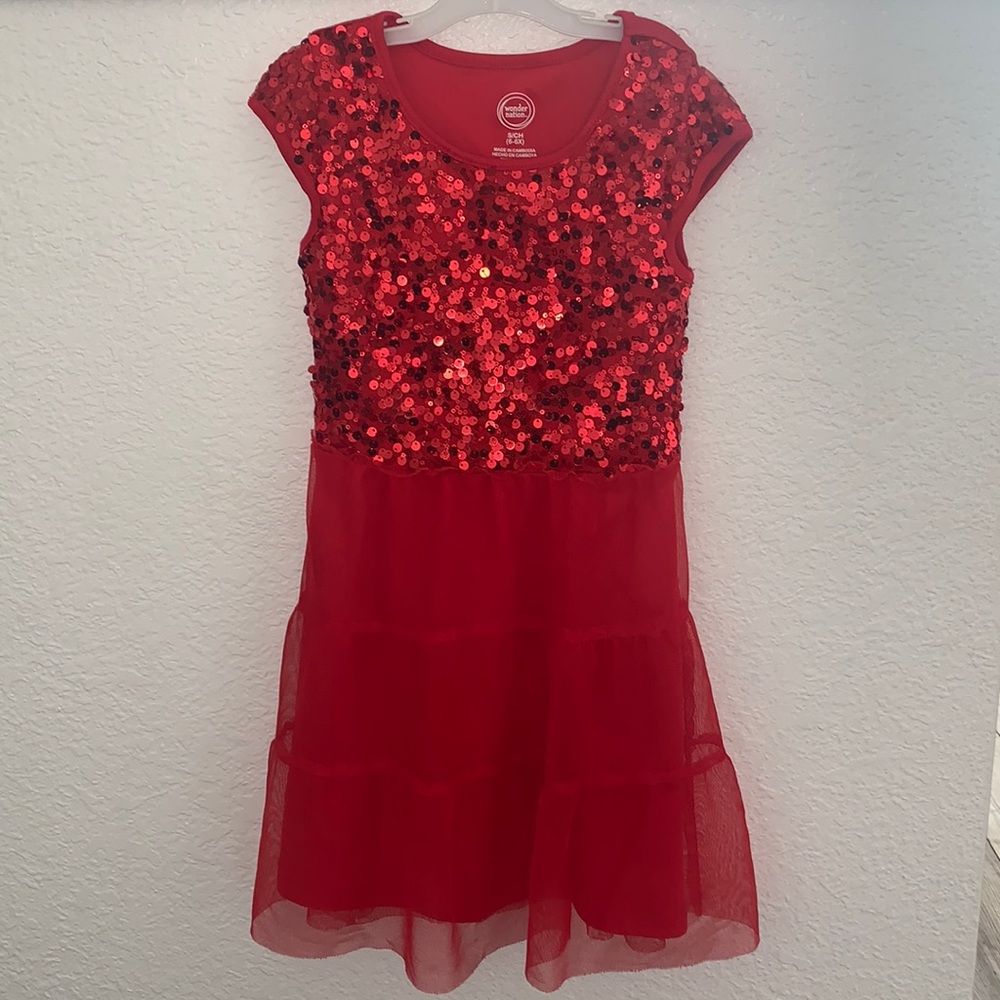 Girls sequin red dress